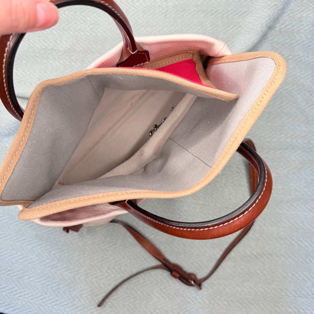 Dooney & Burke Wakefield Tassel Tote leather in bone, gold tone hardware - Picture 8 of 16